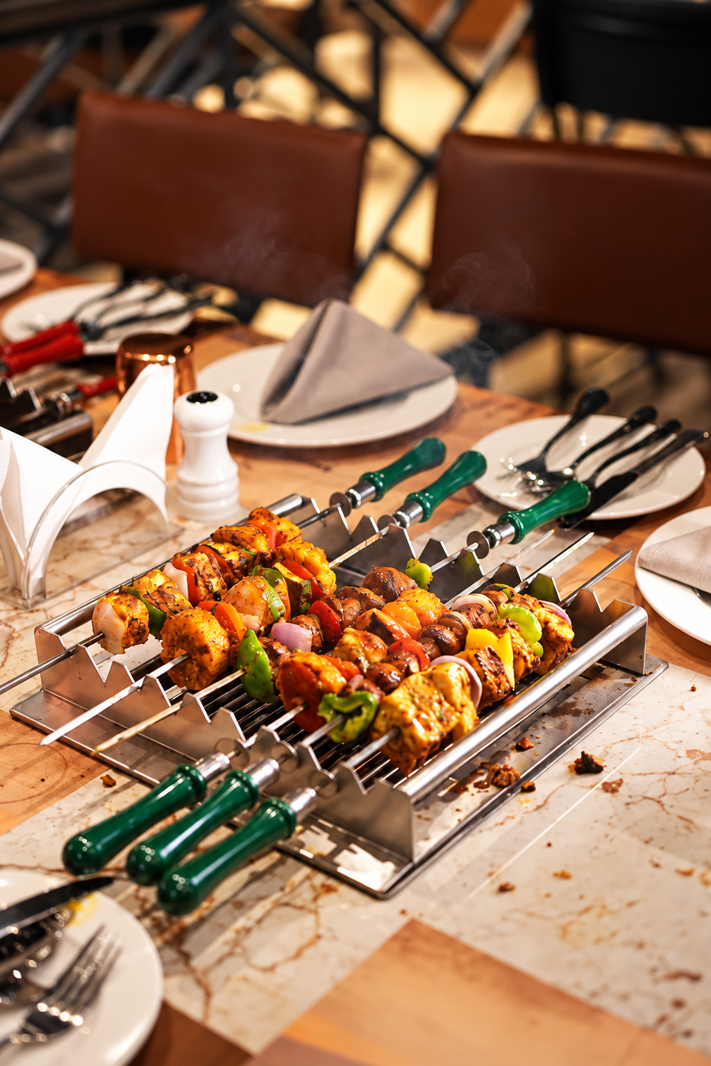 Live grill at Ancient Stone Flames
