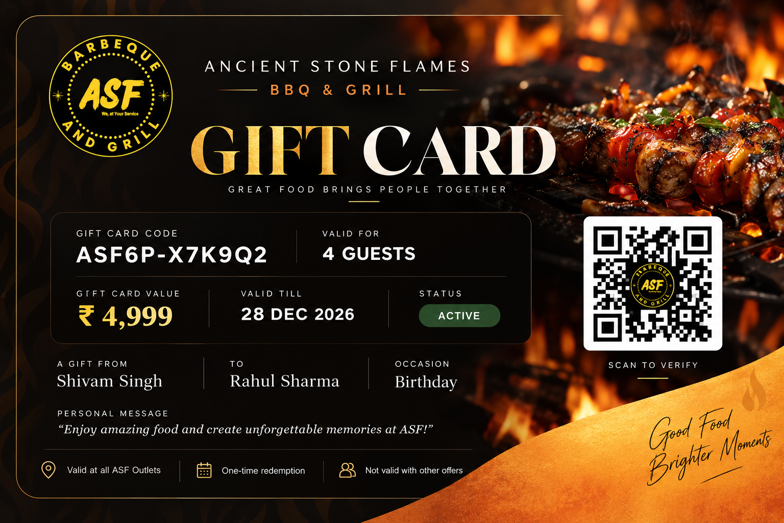 Ancient Stone Flames Gift Card